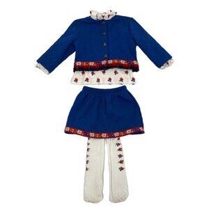 Hartstrings Blue and Red Vintage Floral 4-Piece Set | Size 3T